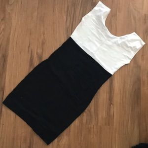 American Apparel tight white and black dress
